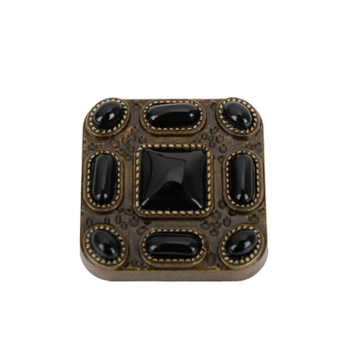 Quadratische Form-Handtaschen-Verschluss-Hardware-dunkler schwarzer Steingeldbeutel-Verschluss